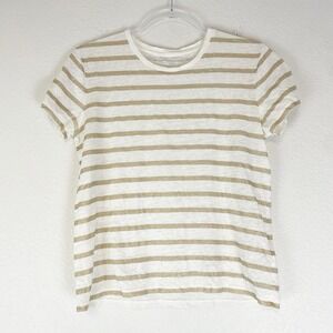 Majestic Filatures Top Size 1 Small Linen Blend Striped Preppy Coastal Beachy